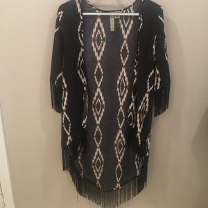 Geometric Silky Kimono Cardigan